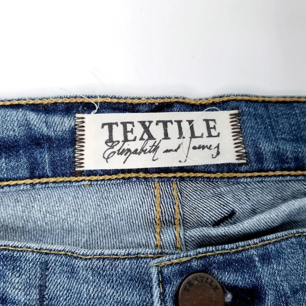 Textile Elizabeth and James Ankle Jeans Ozzy Destroyed Distressed Sz 29 Med Wash